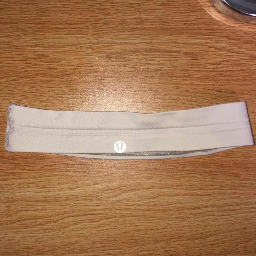 White Lululemon Headband— Lightly Worn